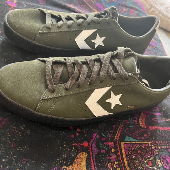 NWOB Converse Suede Army Green Skate Shoes - Men’s Size 9.5 - Picture 8 of 10